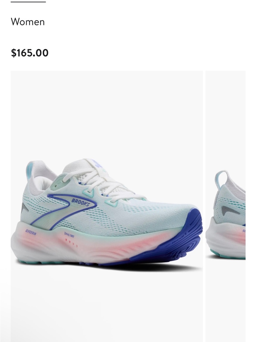 Brooks Women’s Glycerin GTS Athletic Shoe - White Mint Pink